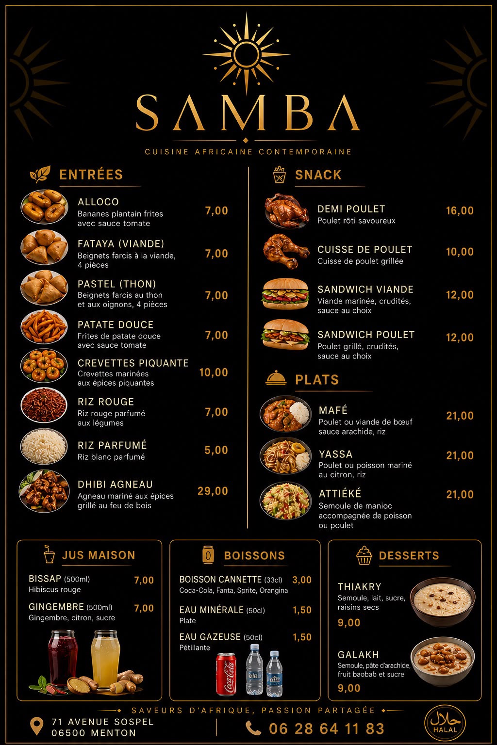 Samba Carte & Spécialités